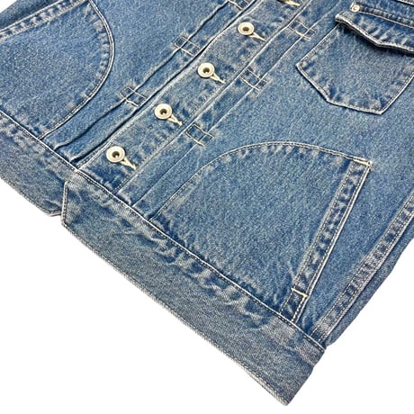 vent blanc+  12ozDENIM MONTMARTRE JACET-ブリーチ