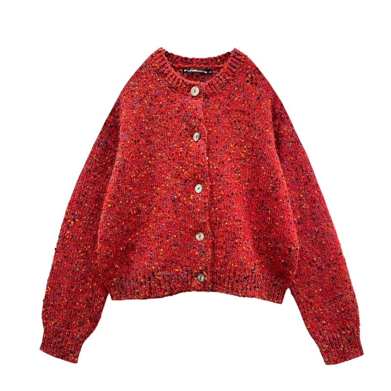 J.sloane ネップツイードニットカーディガン レッド | grasol Nagasaki