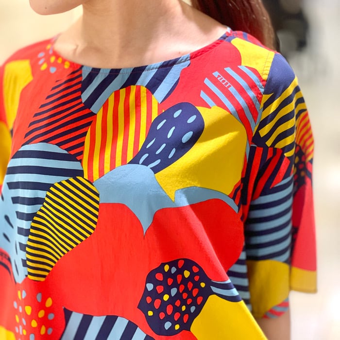 TIGRE BROCANTE(ティグルブロカンテ)ビッグフラワーブロードフレア半袖