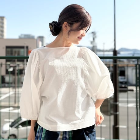 LIROMA パフスリーブブラウス　White