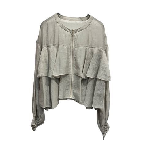 QTUME  ナチュラルシアーティアードブルゾン -   ベージュ