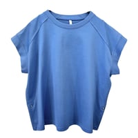 DignteCollier     2wayヘムワイドTシャツ     -ブルー