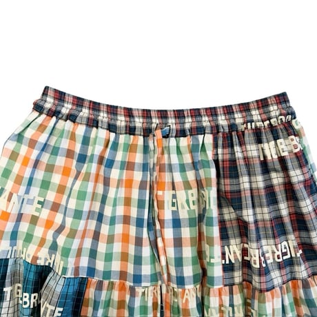TIGRE BROCANTE　Tigreマドラスチェックミックス3ステップギャザースカート