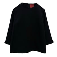 LIROMA  ポリエステルツイードブラウス　black