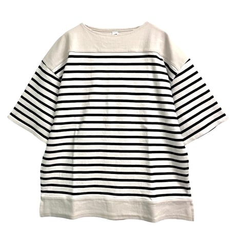 Ventblanc+  マルセイユボーダー 半袖Tシャツ -ブラック