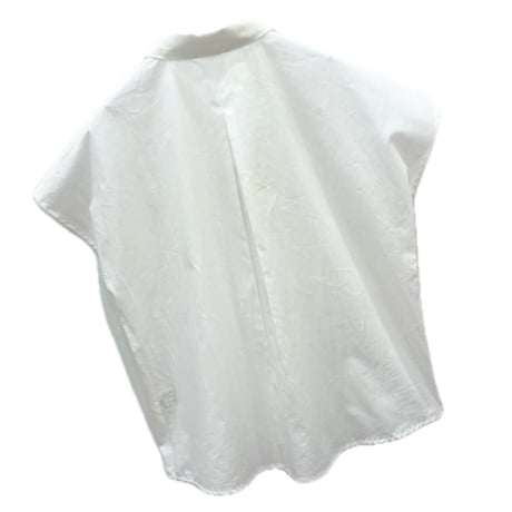 Parkes (パークス) 丸襟フレンチスリーブブラウス White