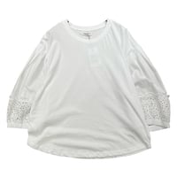 PEINDRE 袖レースプルオーバー-オフホワイト