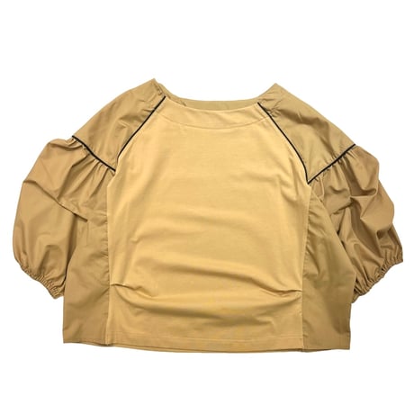 ATELIER SIX    タックスリーブブラウス     -ブラウン