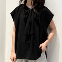 QTUME | ICE COOLボウタイブラウス | 【‎Black】