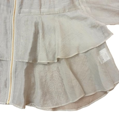 QTUME  ナチュラルシアーティアードブルゾン -   ベージュ