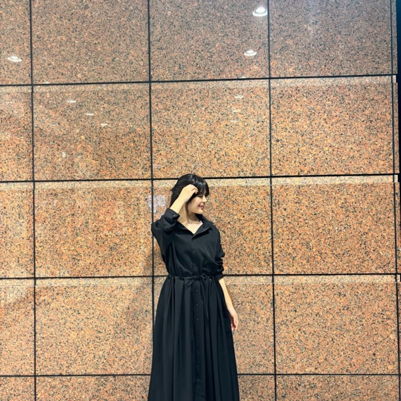 LIROMA シャツワンピース Black | grasol Nagasaki Stores