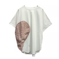 NUS -  カットジャガード ハートモチーフTシャツ  -  オフホワイト