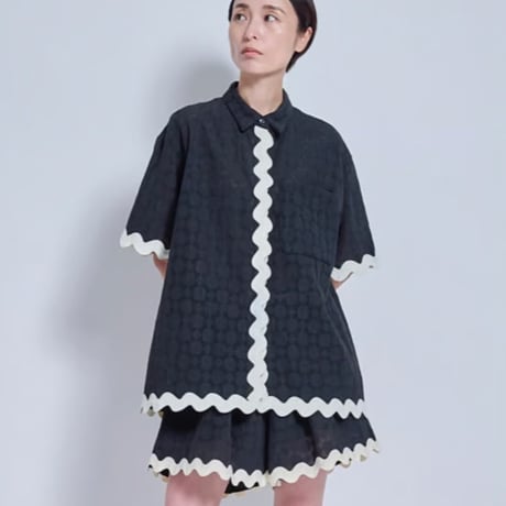 THOMAS MAGPIE ウェーブシャツ Black