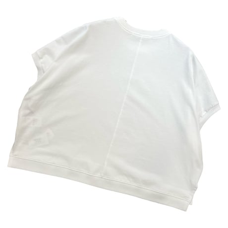 QTUME 細リブボックスTシャツ-ホワイト