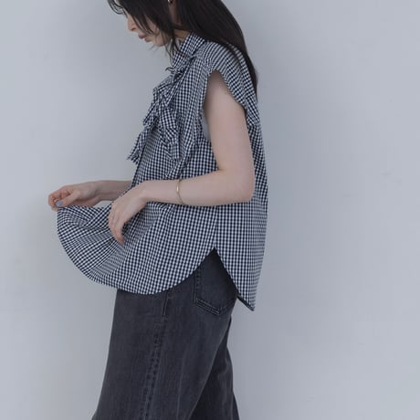 EimeeLaw       ランダムリボンタックスリーブブラウス       -チェック