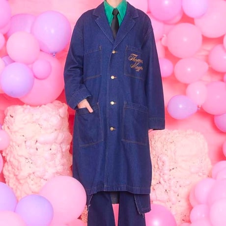 THOMAS MAGPIE デニムロングコート　navy