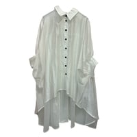 SEVEN SENSE シルクバックロングシャツ-  ホワイト