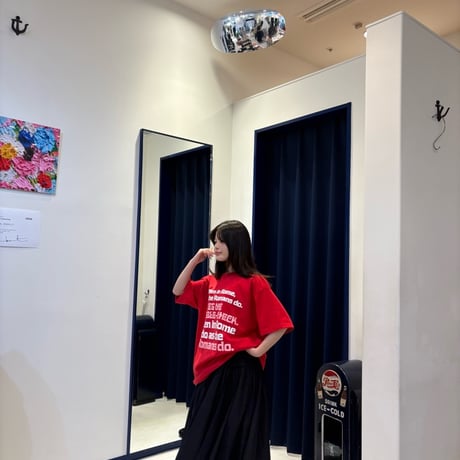 THOMAS MAGPIE | ロゴプリントビッグTシャツ | 【Red】