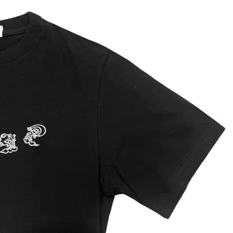 TIGRE BROCANTE 風神雷神刺繍Tシャツ　ブラック