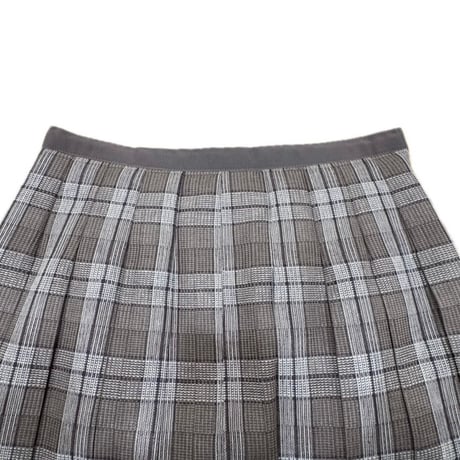 LIROMA プリーツチェックスカート gray