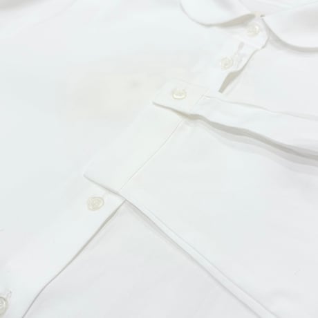 Parkes 自転車刺繍レギュラーカラーシャツ　White