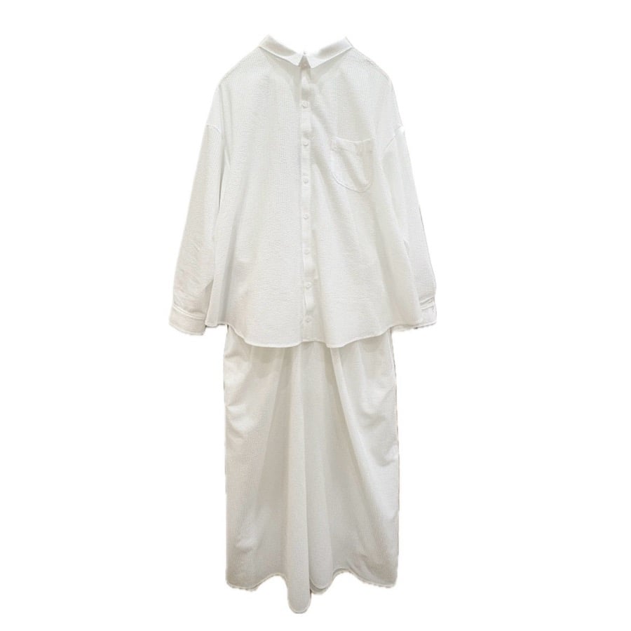 LIROMA デザインシャツワンピース White | grasol Nagasaki Stores