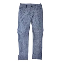 Praia  デニム柄メリルハイテンションパンツ   -インディゴ