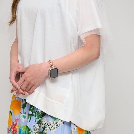 Praia       バックバルーンチュールドッキングTシャツ     -ホワイト