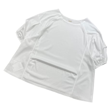 Praia 袖タックパフTシャツ -ホワイト