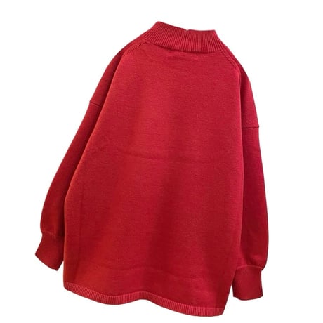 THOMAS MAGPIE ステッチハイネックニット　レッド