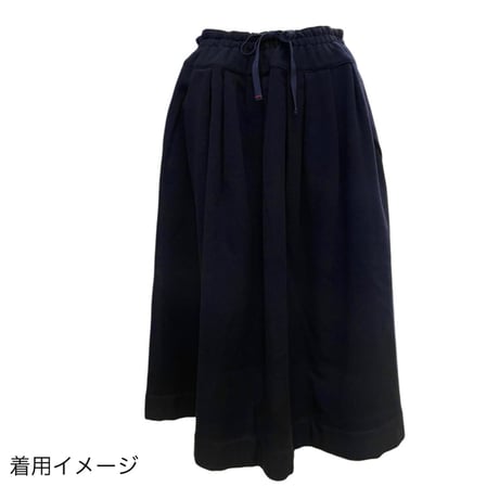 TIGREBROCANTE  メランジウールフィセルスカート-ナイトネイビー