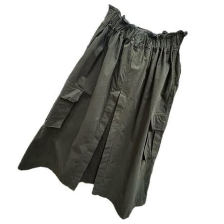 TIGREBROCANTE コットン馬布カーゴギャザースカート Olive