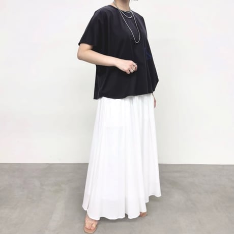 NUS 手書き風ロゴ刺繍Tシャツ - チャコール