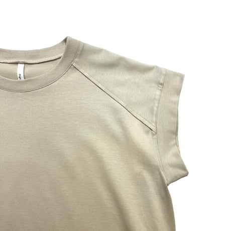 DignteCollier     2wayヘムワイドTシャツ  -ベージュ