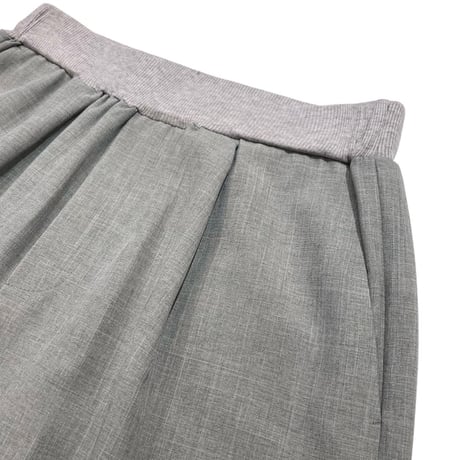 ATELIER SIX エステルシャンブレーリブワイドパンツ  - グレー