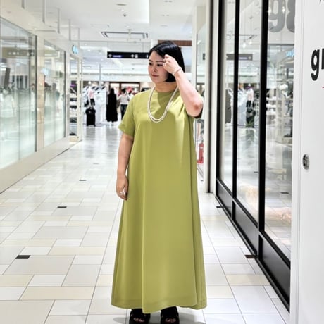 THOMAS MAGPIE ストレッチツイルワンピース  グリーン