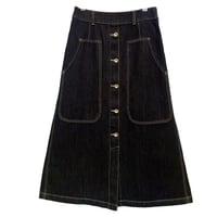 vent blanc + 12ozデニムベイカースカート-インディゴ