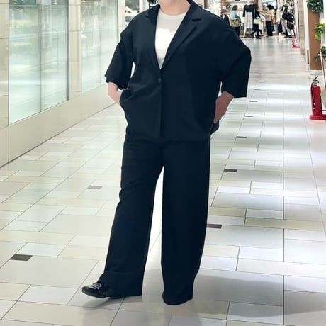 QTUME ストレッチパンツ　black