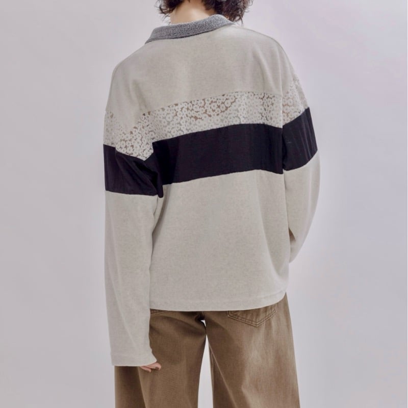 EimeeLaw コットンベロアポロラガートップス - オートミール