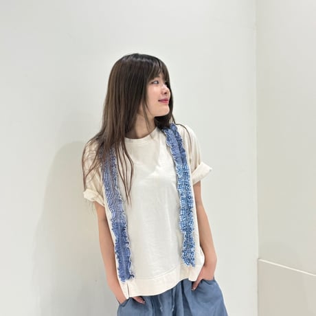 TIGRE BROCANTE 2ラインフリルTシャツ　ナチュラル