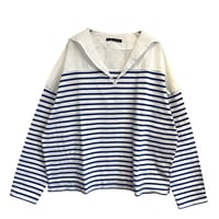 Ventblanc   セーラーカラーボーダープルオーバー   -ホワイト×ブルー
