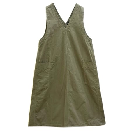 TIGREBROCANTE ジンバブエＶネックワークノースリーブワンピース　Olive