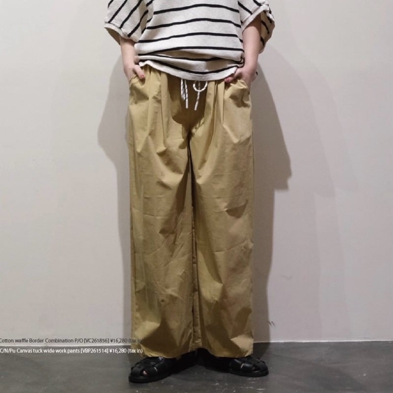 Ventblanc タックワイドパンツ-ベージュ | grasol Nagasaki Stores