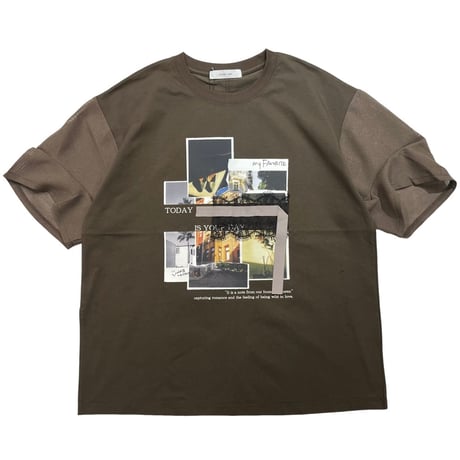 EimeeLaw    メッシュスリーブTシャツ    -ブラウン