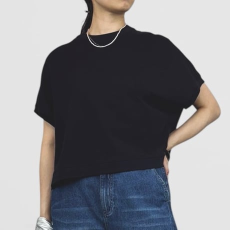 QTUME 細リブボックスTシャツ-ホワイト