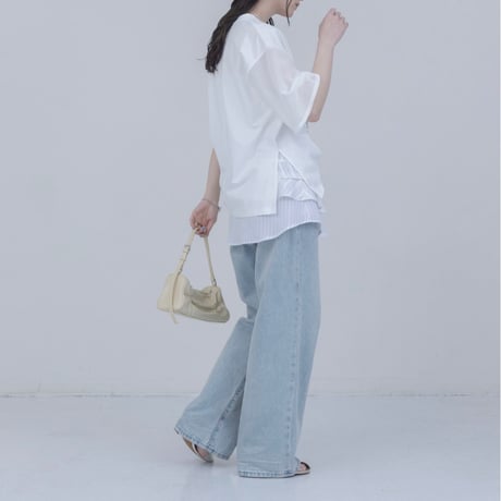 EimeeLaw    メッシュスリーブTシャツ    -ホワイト