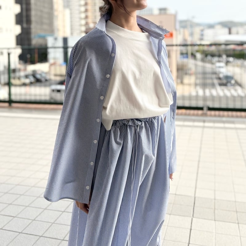 LIROMA デザインシャツワンピース White | grasol Nagasaki Stores