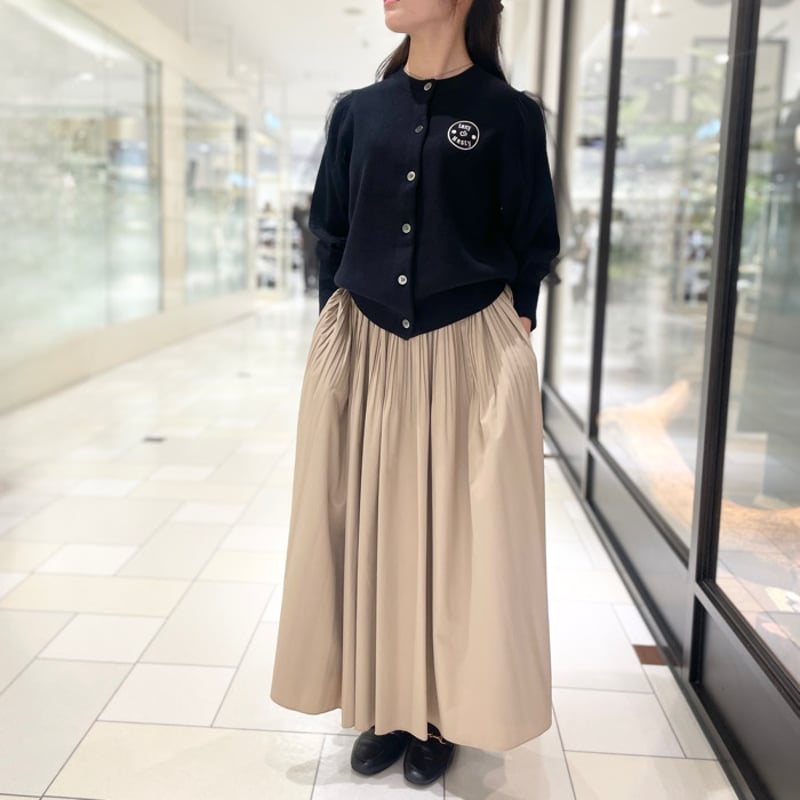 THOMAS MAGPIE チュールスリーブニットカーディガン ブラック | grasol