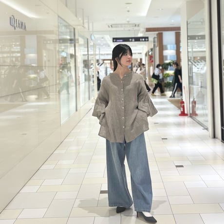 Kris Ana(クリスアナ)リネンオーバーサイズシャツ graige