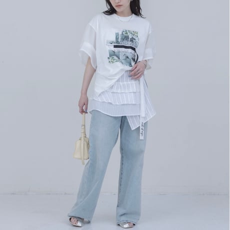 EimeeLaw    メッシュスリーブTシャツ    -ホワイト